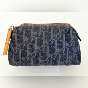 VINTAGE Christian Dior Flight Line Oblique Denim Pouch